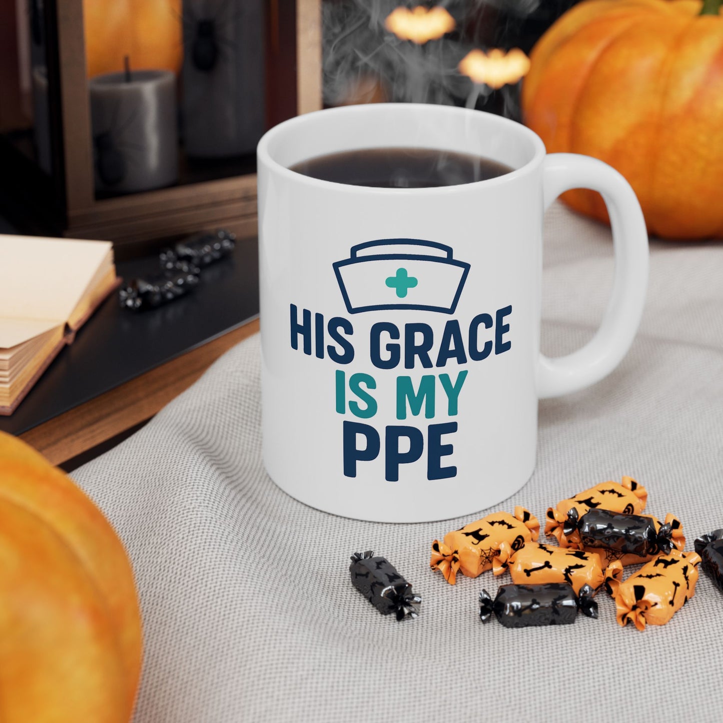 His Grace Is My PPE Mug | Faith-Inspired Nurse Mug