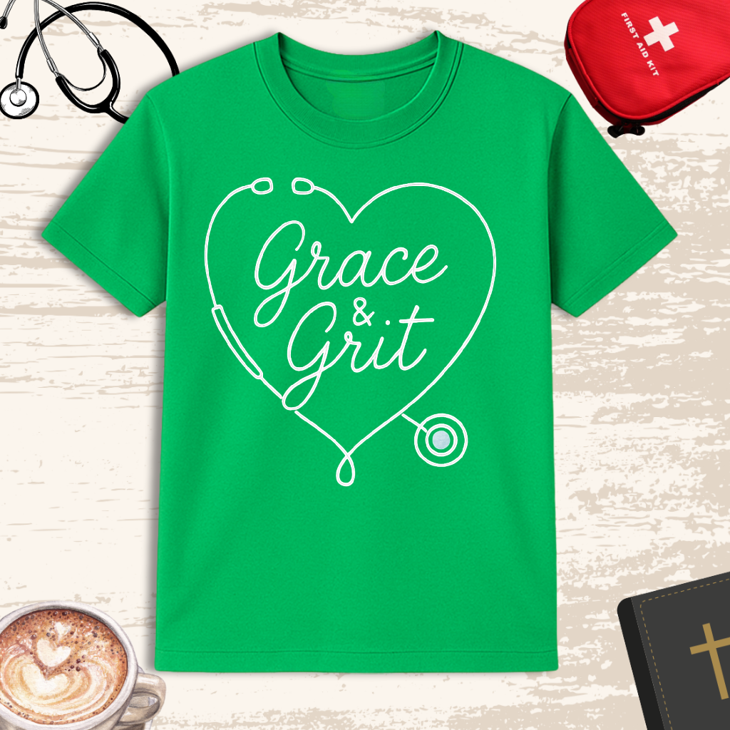π Grace & Grit | Faith-Fueled Nurse T-Shirt