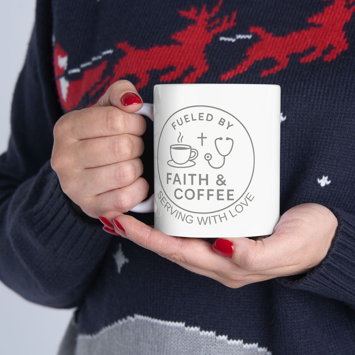 Charming Ceramic Mug - Perfect Gifts For a Cristian Nurse Who Loves Coffee
