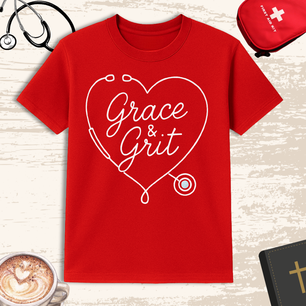 π Grace & Grit | Faith-Fueled Nurse T-Shirt