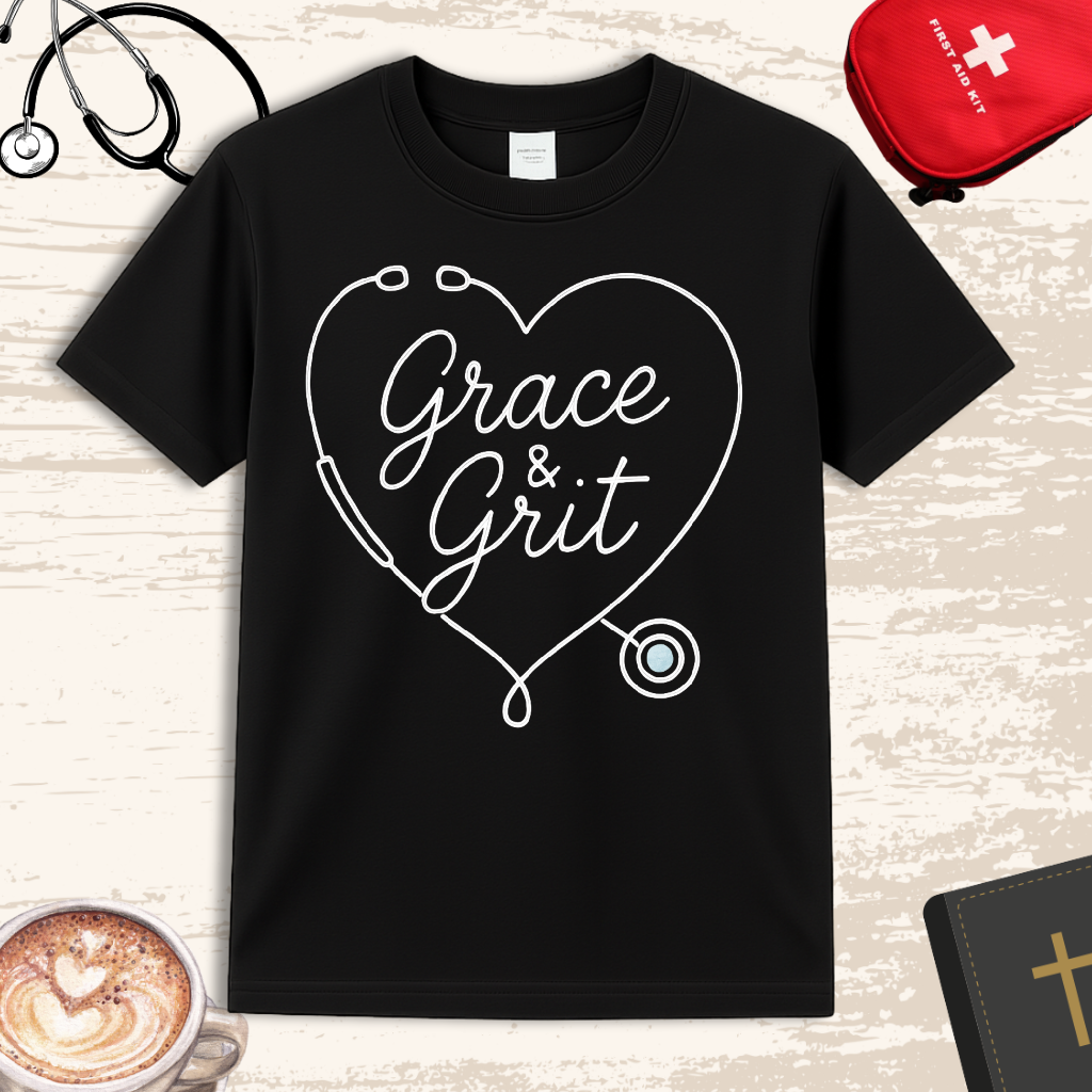 π Grace & Grit | Faith-Fueled Nurse T-Shirt