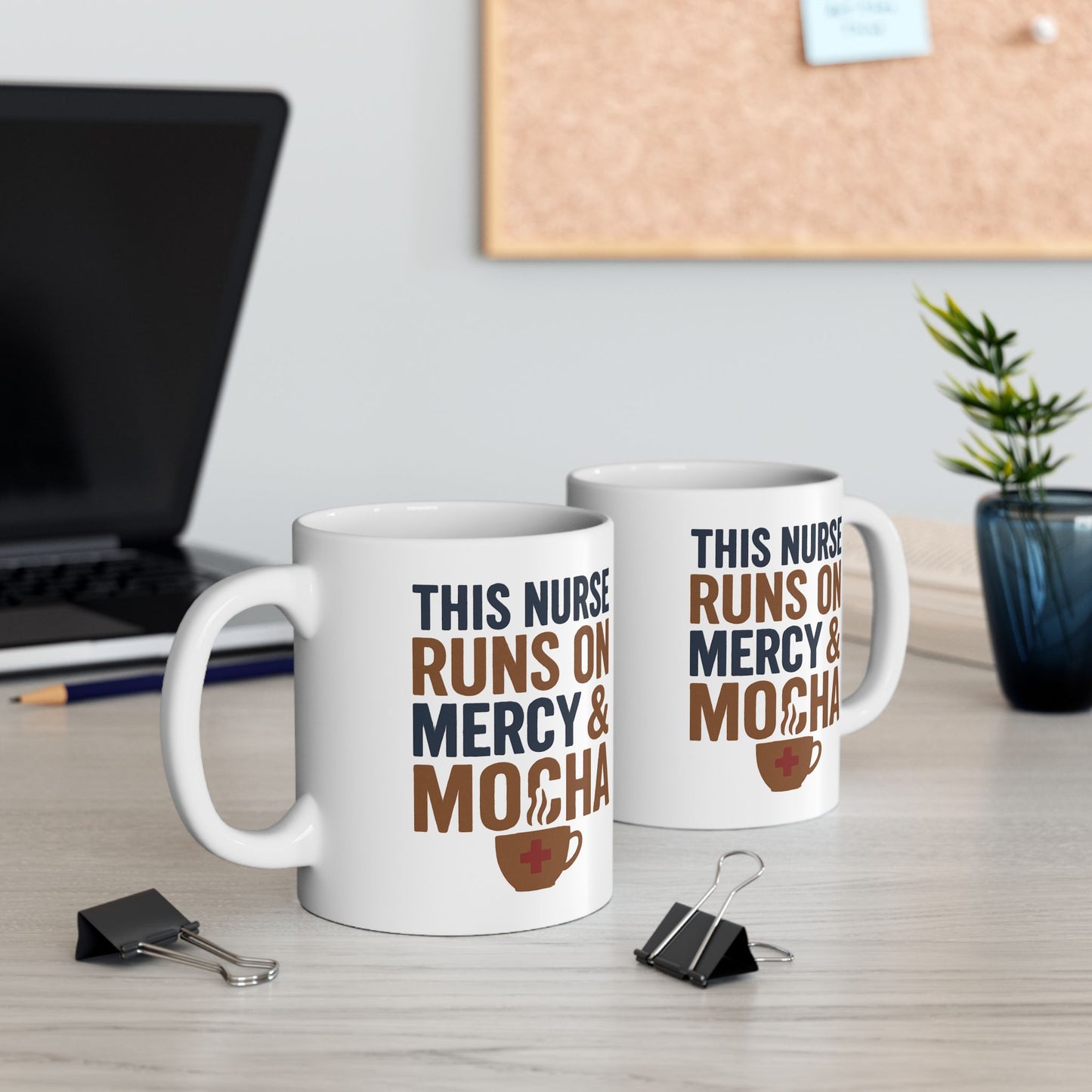 This Nurse Runs on Mercy & Mocha Mug | Christian Nurse Gift