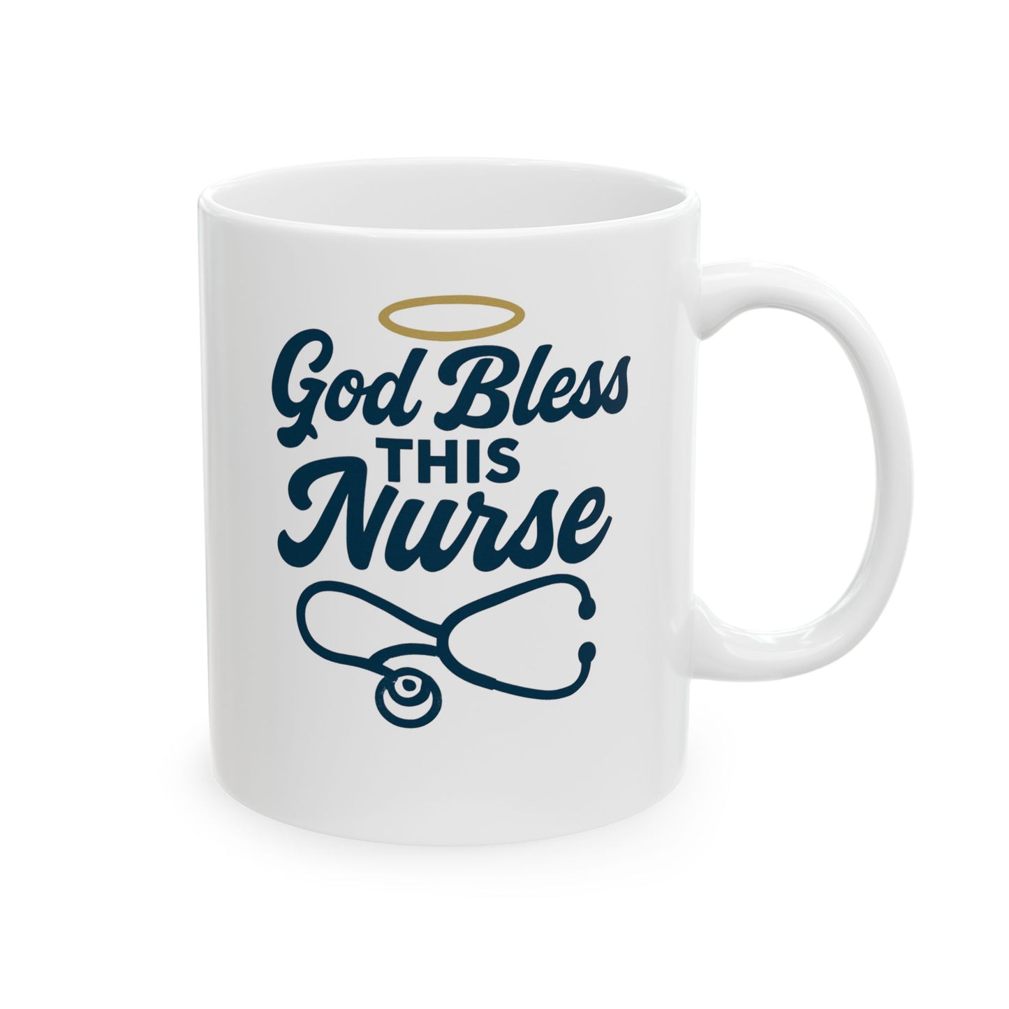 God Bless This Nurse Mug – Faith-Filled Ceramic Coffee Cup for Nurses