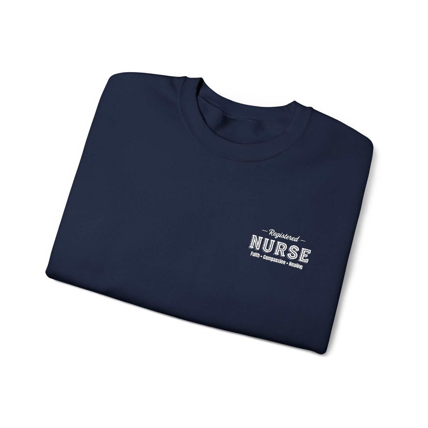 Registered Nurse - Faith • Compassion • Healing - Crewneck Sweatshirt - Embroiderer