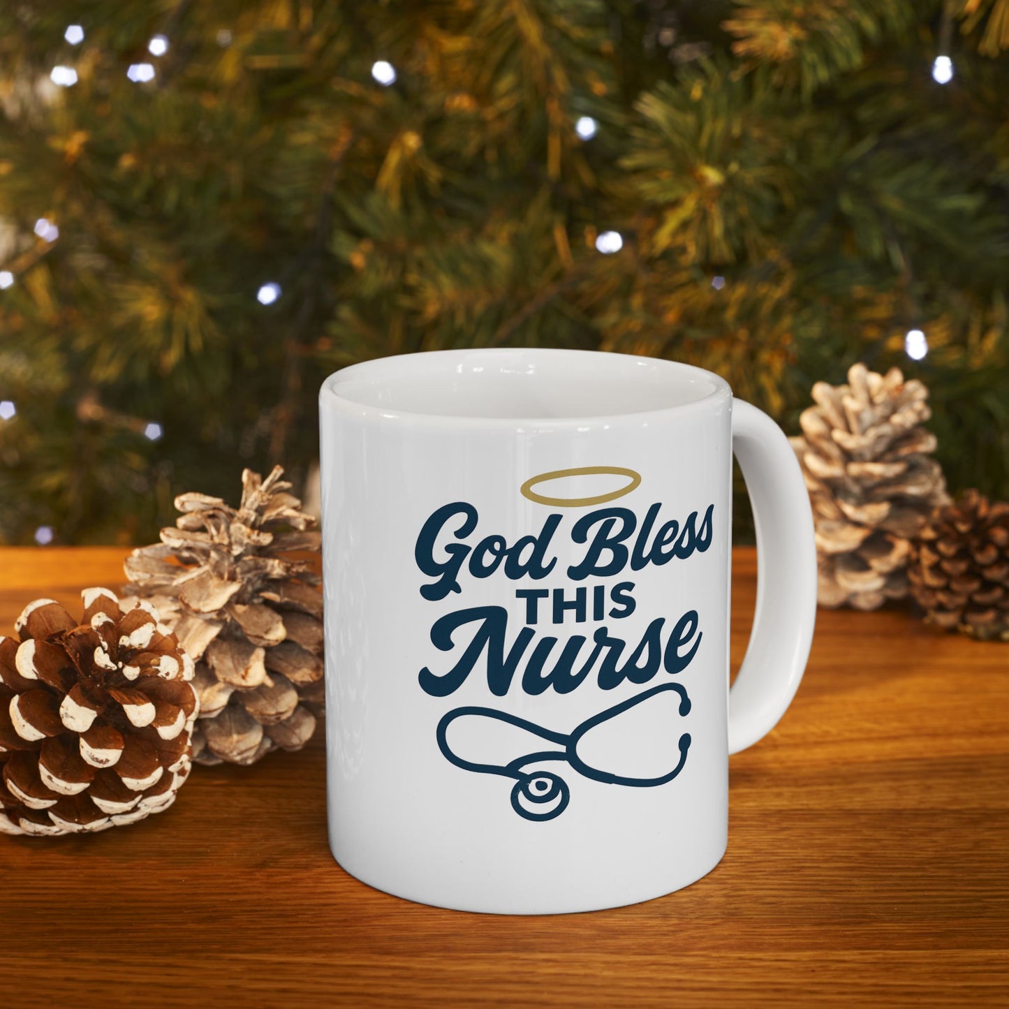 God Bless This Nurse Mug – Faith-Filled Ceramic Coffee Cup for Nurses