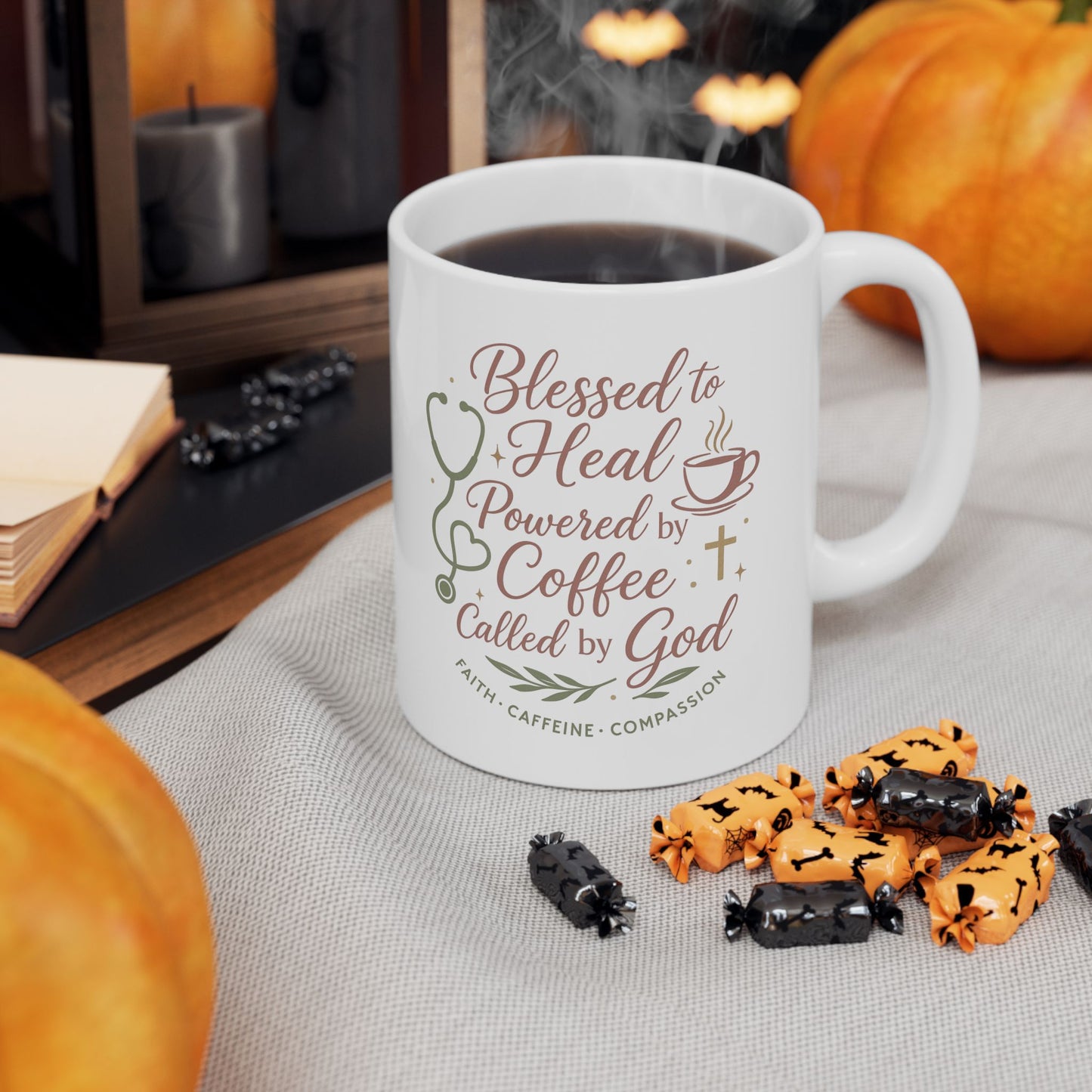 Inspirational Ceramic Mug - Gift for Coffee Loving Christian Nurses