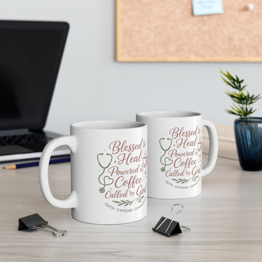 Inspirational Ceramic Mug - Gift for Coffee Loving Christian Nurses
