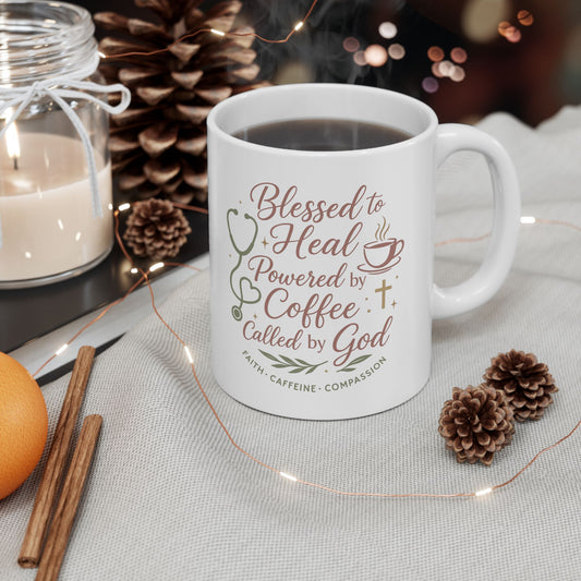 Inspirational Ceramic Mug - Gift for Coffee Loving Christian Nurses