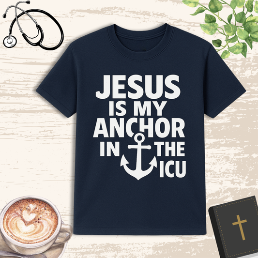 Jesus Is My Anchor Nurse T-Shirt – Inspirational Christian Apparel