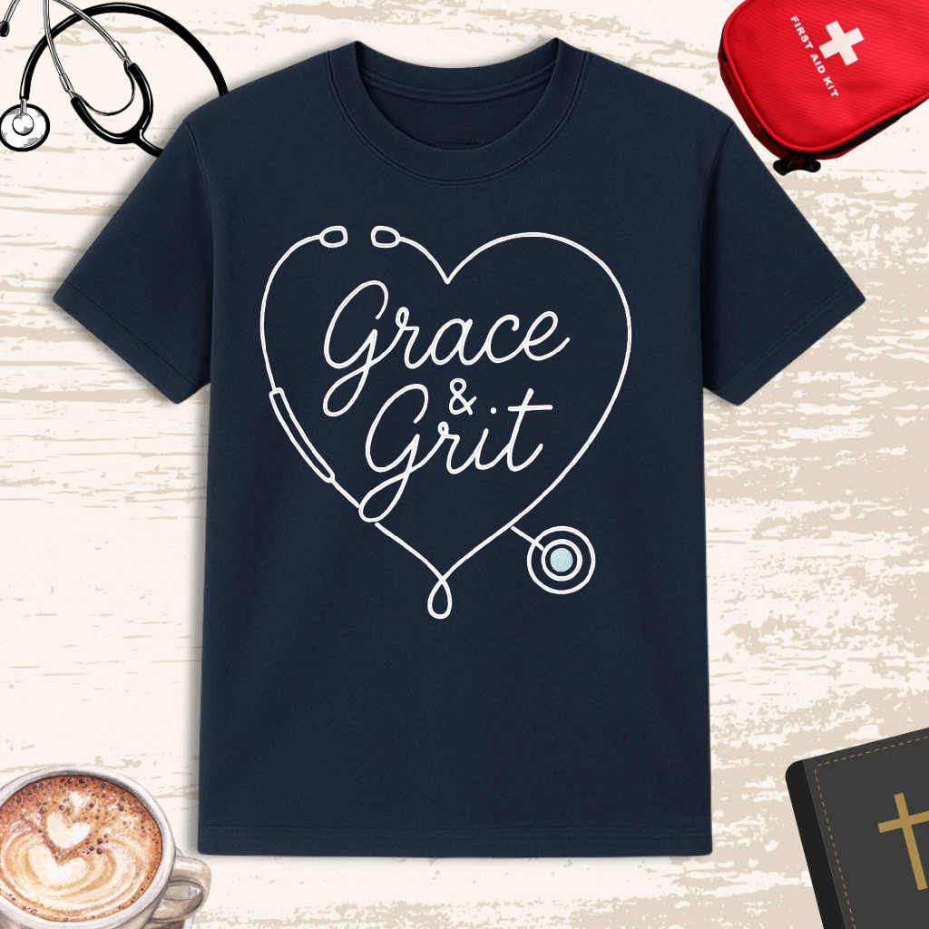 👕 Grace & Grit | Faith-Fueled Nurse T-Shirt