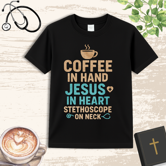 👕 Coffee And Jesus T-Shirt | Faith-Based Nurse Tee