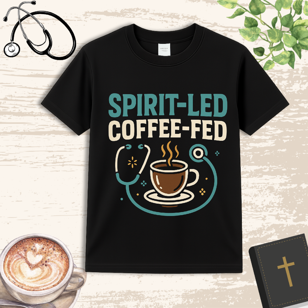👕 Spirit-Led, Coffee-Fed T-Shirt