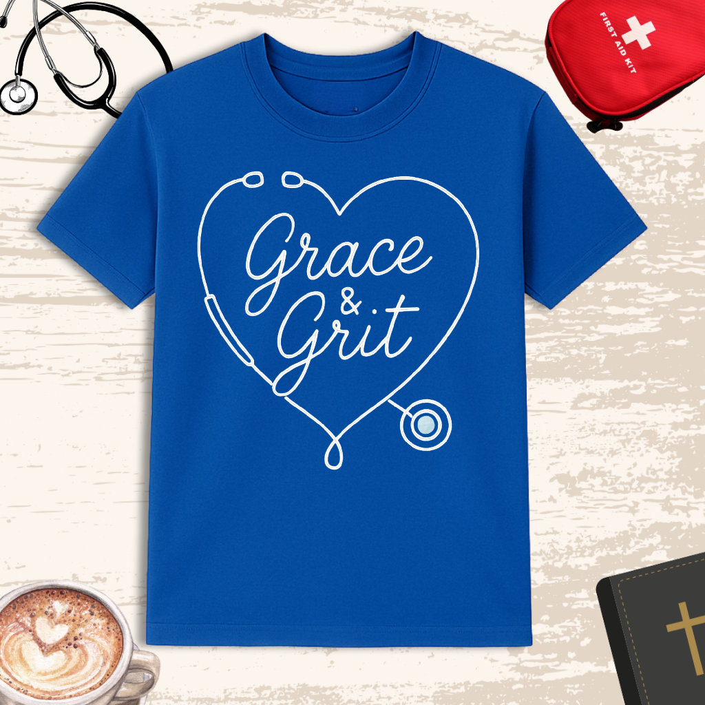 👕 Grace & Grit | Faith-Fueled Nurse T-Shirt