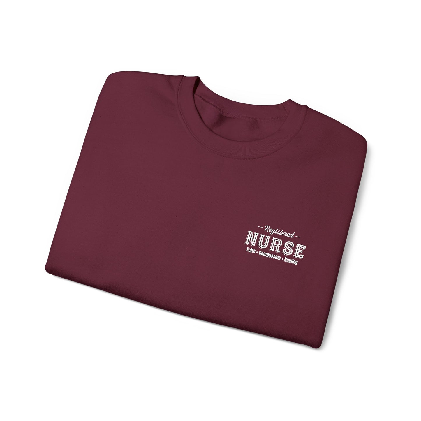 Registered Nurse - Faith • Compassion • Healing - Crewneck Sweatshirt - Embroiderer