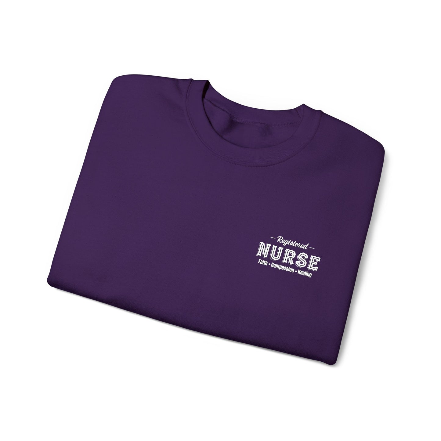 Registered Nurse - Faith • Compassion • Healing - Crewneck Sweatshirt - Embroiderer