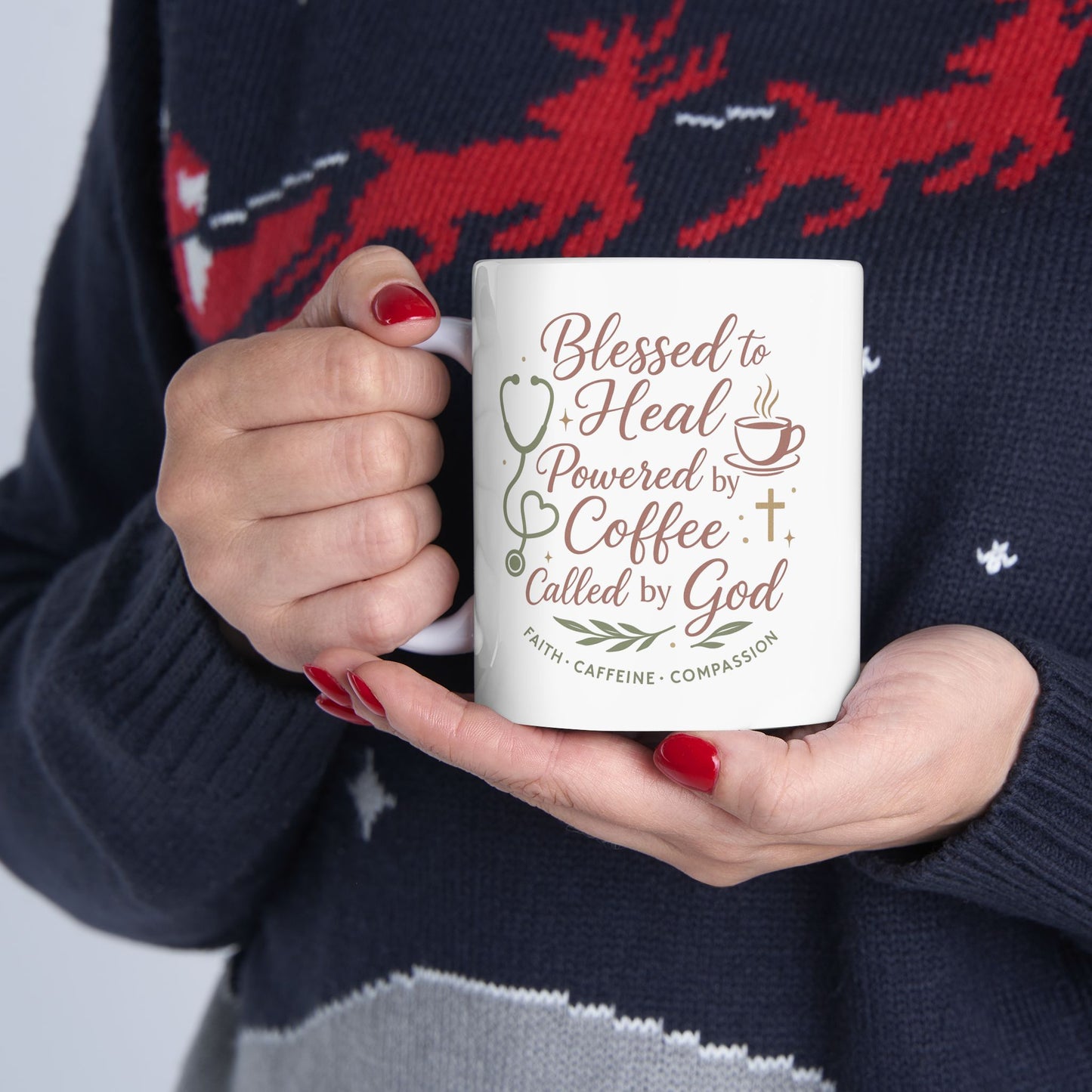 Inspirational Ceramic Mug - Gift for Coffee Loving Christian Nurses
