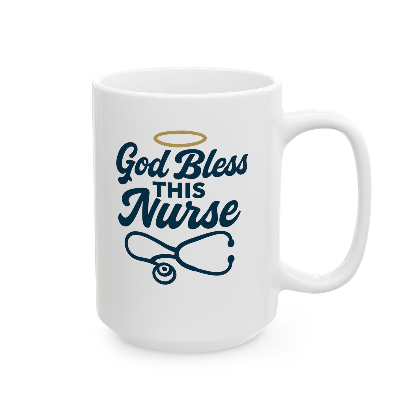 God Bless This Nurse Mug – Faith-Filled Ceramic Coffee Cup for Nurses
