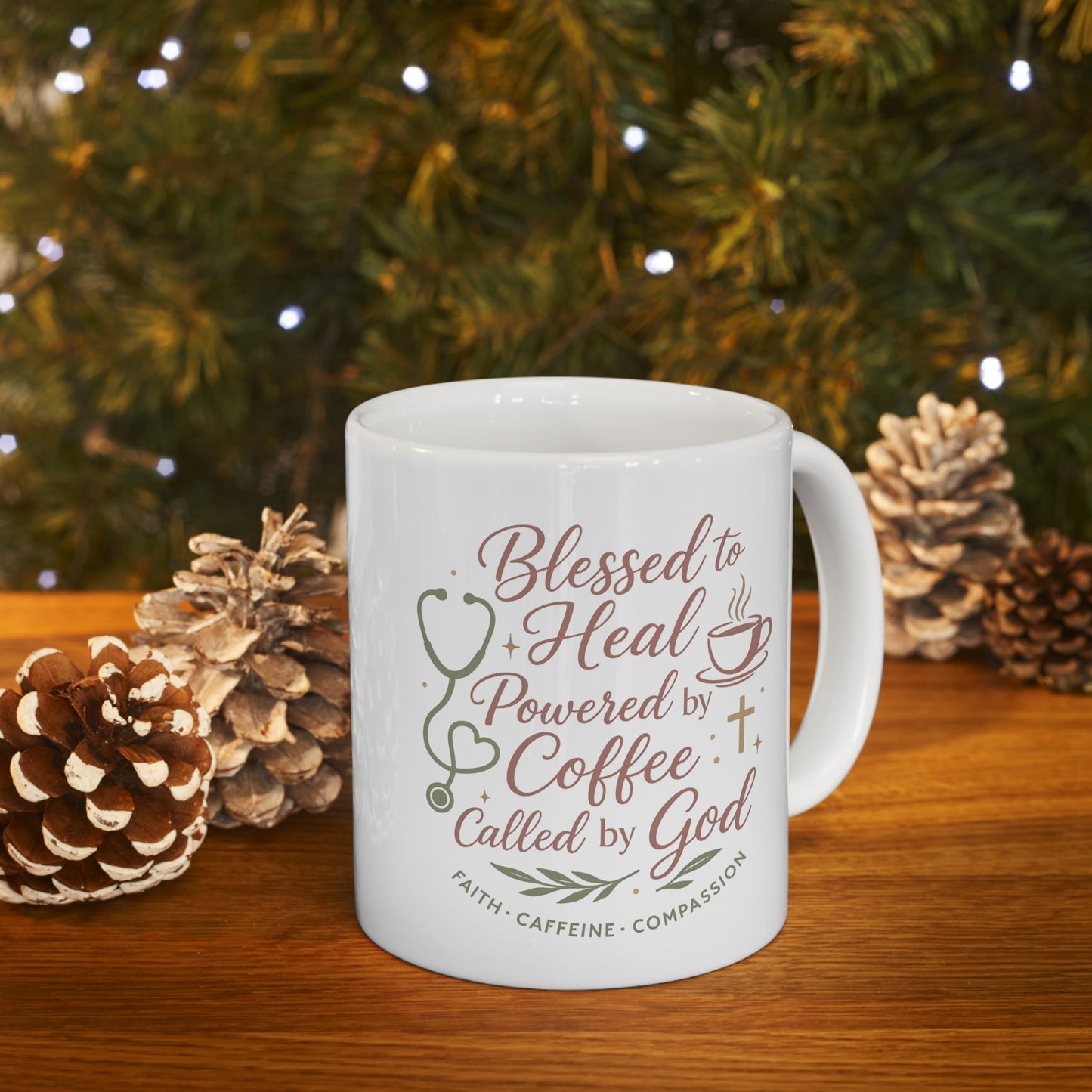 Inspirational Ceramic Mug - Gift for Coffee Loving Christian Nurses
