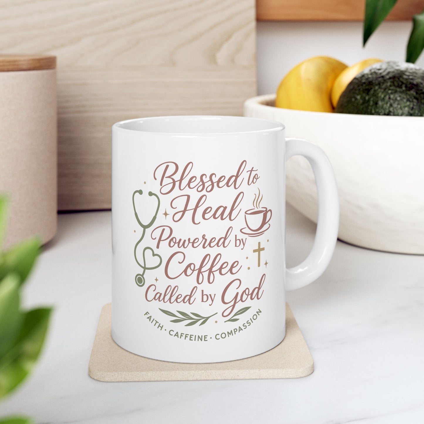 Inspirational Ceramic Mug - Gift for Coffee Loving Christian Nurses