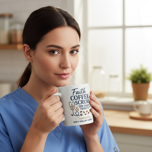 Personalized Gift For Coffee Loving Cristian Nurse - Ceramic Mug, (11oz, 15oz)