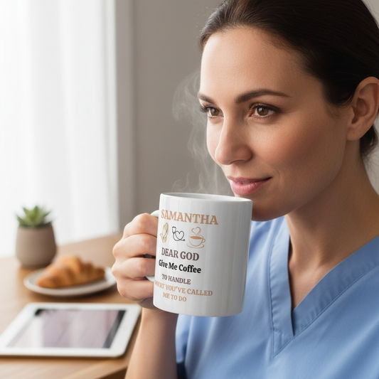 Personalized Ceramic Mug, (11oz, 15oz) - Gift For Nurse