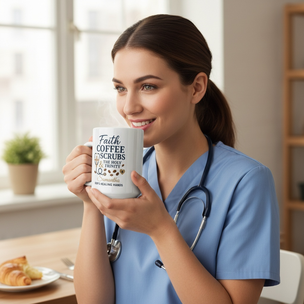 Personalized Gift For Coffee Loving Cristian Nurse - Ceramic Mug, (11oz, 15oz)