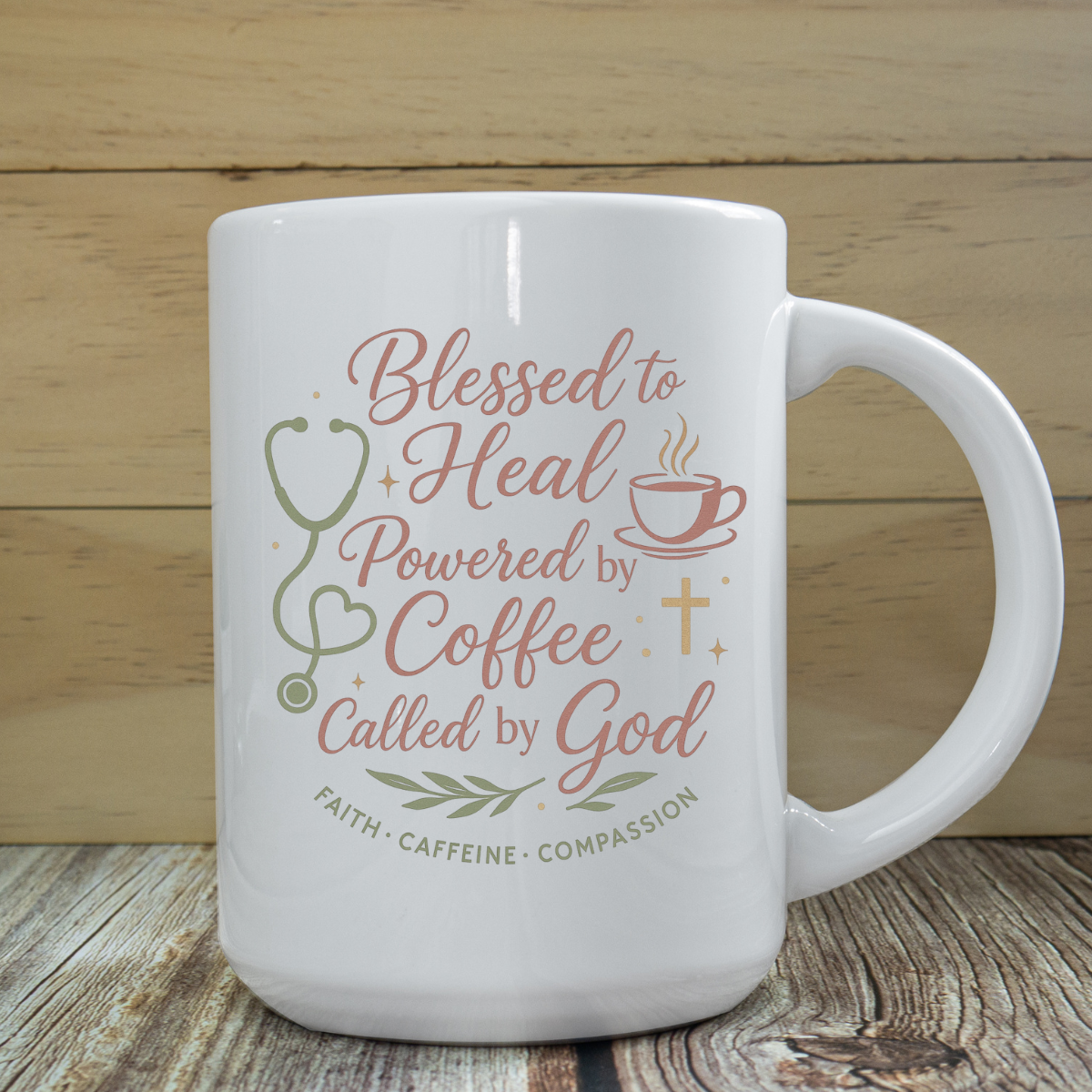 Inspirational Ceramic Mug - Gift for Coffee Loving Christian Nurses