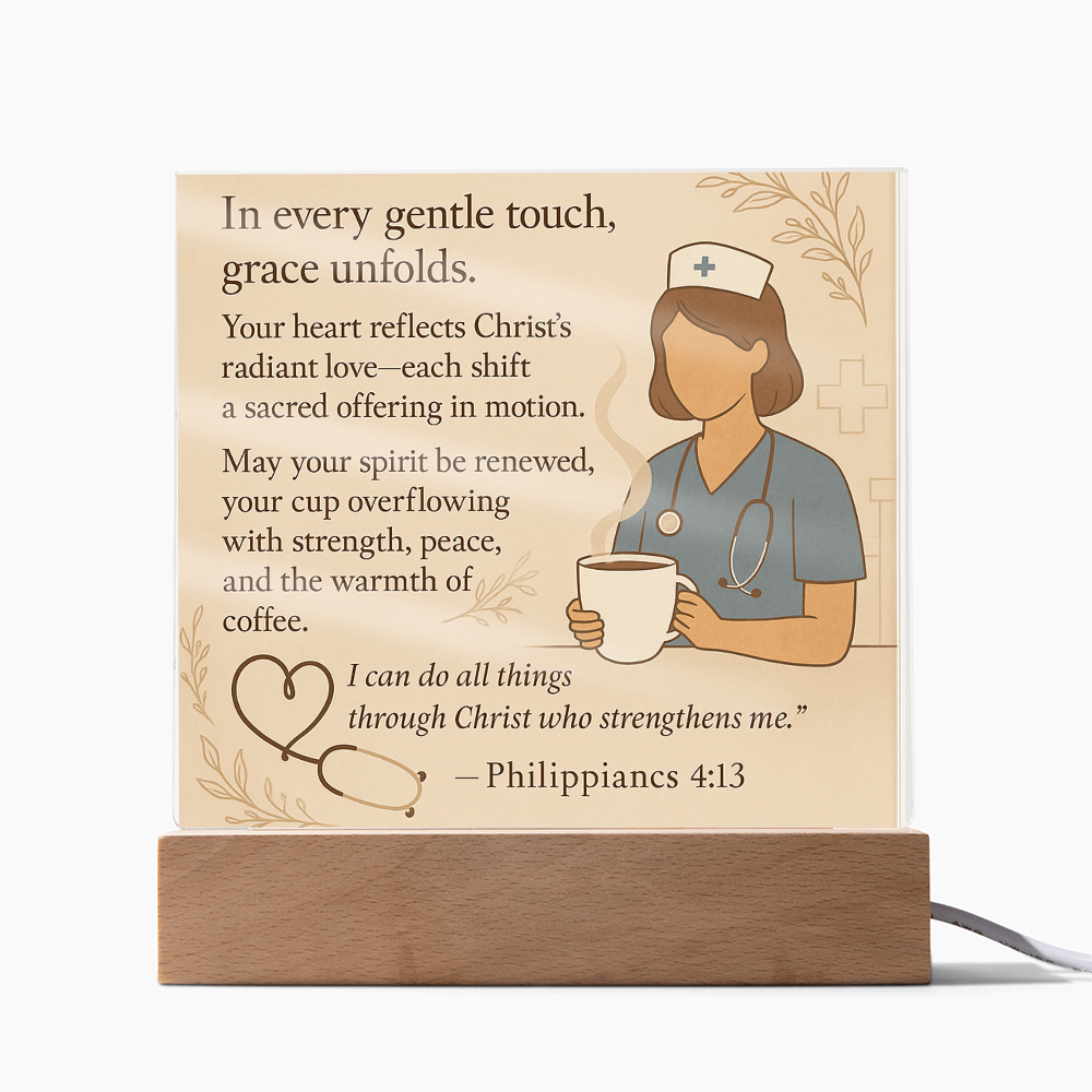 Gift For Christian Nurse Coffee Lover Plaque
