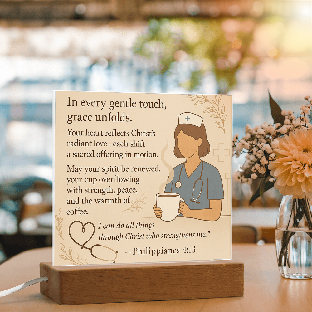 Gift For Christian Nurse Coffee Lover Plaque