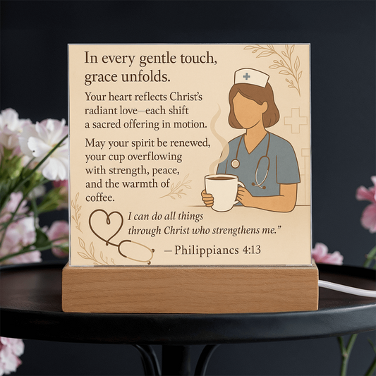 Gift For Christian Nurse Coffee Lover Plaque