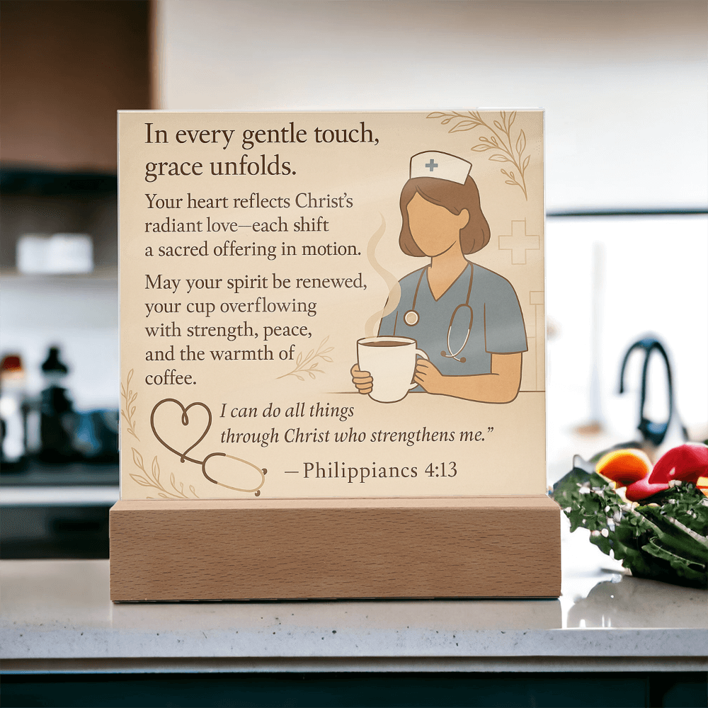Gift For Christian Nurse Coffee Lover Plaque