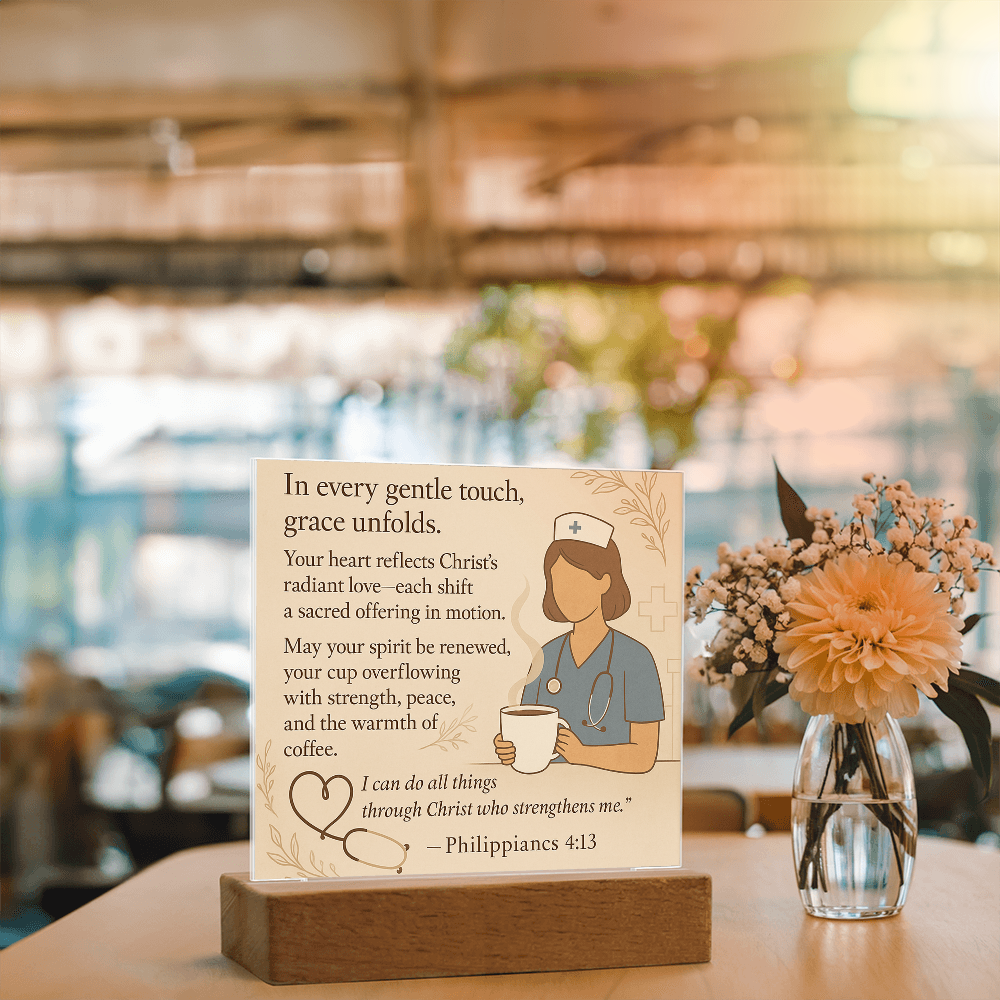 Gift For Christian Nurse Coffee Lover Plaque
