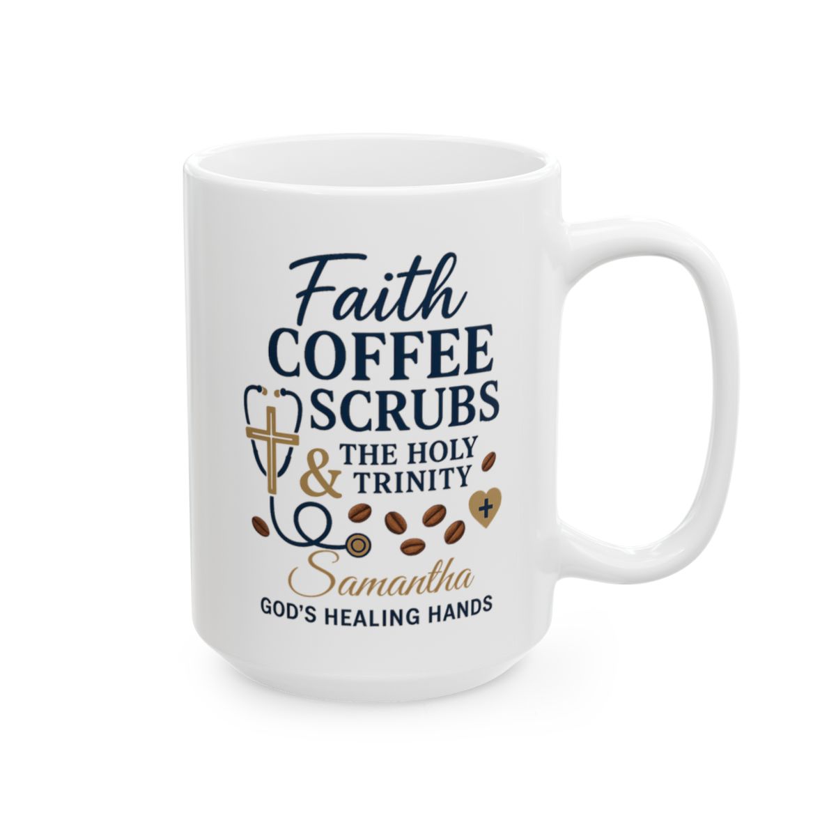 Personalized Gift For Coffee Loving Cristian Nurse - Ceramic Mug, (11oz, 15oz)